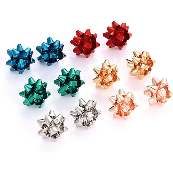 5 for $25 Christmas Earrings for Women Christmas Snowflake White - Picture 8 of 15